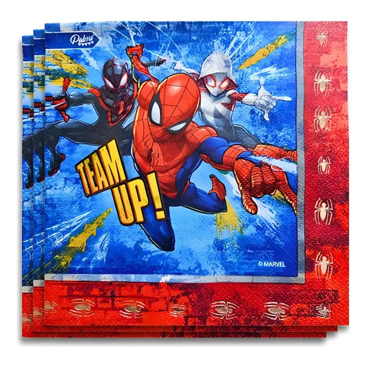 Servilletas Cumpleaños Spiderman 12 Unidades Rojo