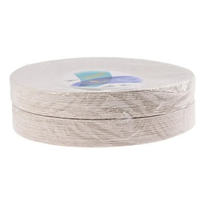 100 Platos De Carton # 3, Pastel Biodegradable, 15 Cm Color Blanco