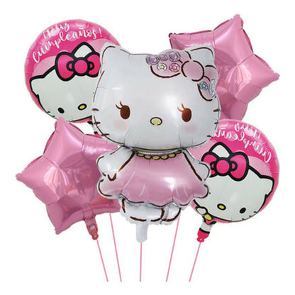 Set De Globos Metalizados Hello Kitty ( 5 Unidades ) Mora Estrellas