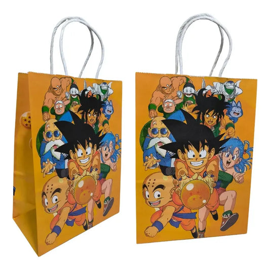 Pack 12 Bolsas Cumpleaños Dragón Ball Z 16x21 Cm Dragon Ball Z