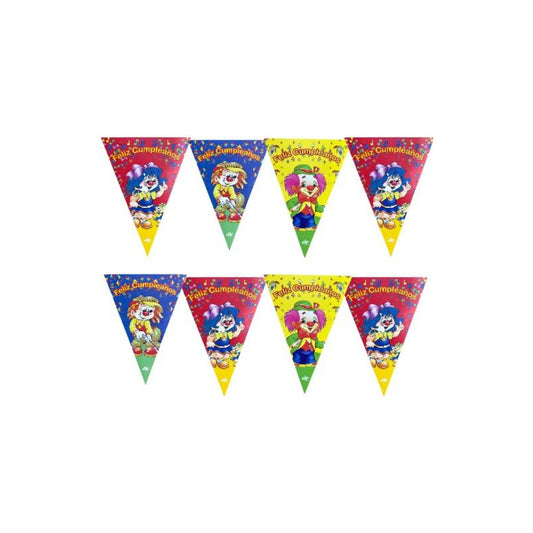 Cotillón Cumpleaños Retro Banderín Decorativo Ochentero