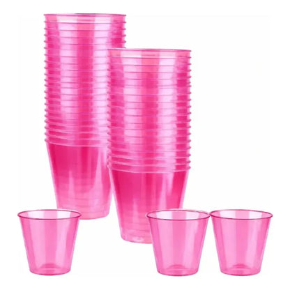 Mini Vasos Acrílicos 45 Ml Shot O Postres  (30 Unidades) Fucsia