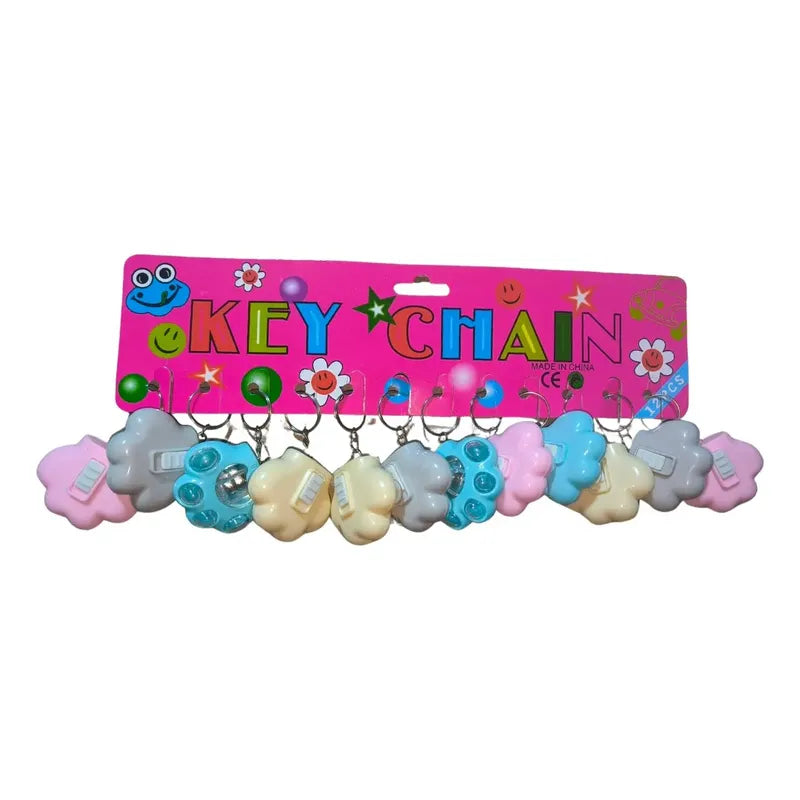 Pack 12 Llaveros De Patitas Con Luces Para Regalar Surtido