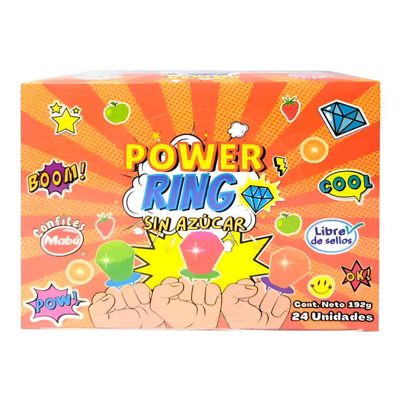 Caramelos Sin Azucar Forma Anillos Caja 24 Unidades