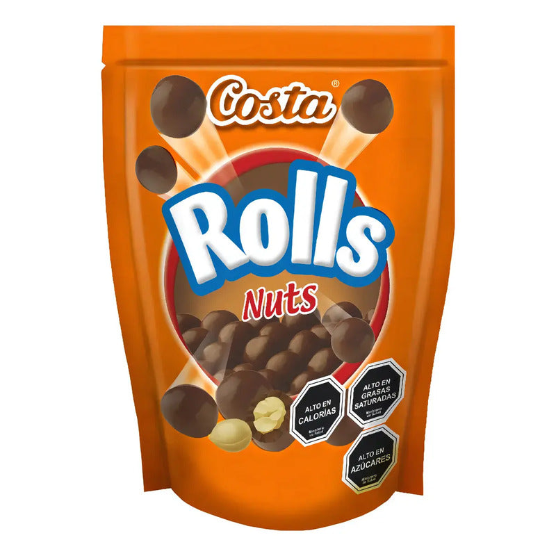 Chocolate Rolls Nuts Con Maní Crocante Costa 100g