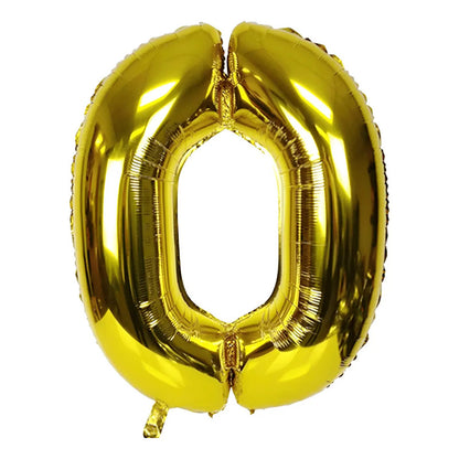 Globo Número Dorado Metalizado  80 Cm Fiestas