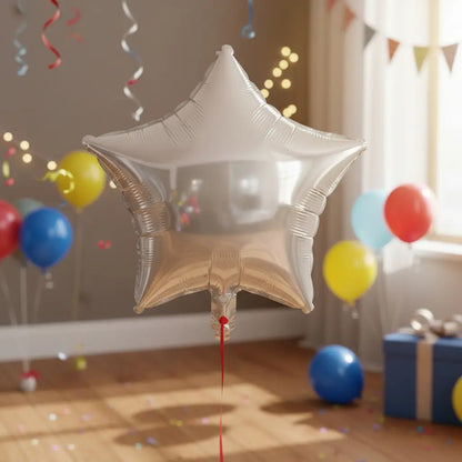 Pack 3 Globo Metálico Estrella Plateado 45cm Para Fiestas Plateado