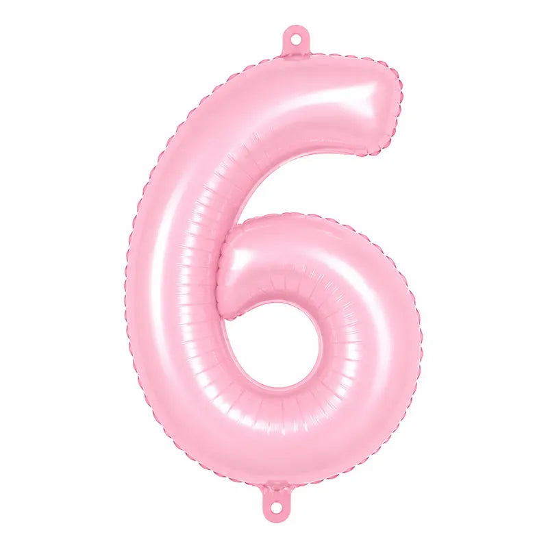 Globo Metálico Número 81 Cm Rosado Pastel Para Fiesta 6