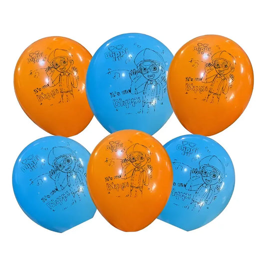 Pack 12 Globos Látex Cumpleaños Blippi Surtido