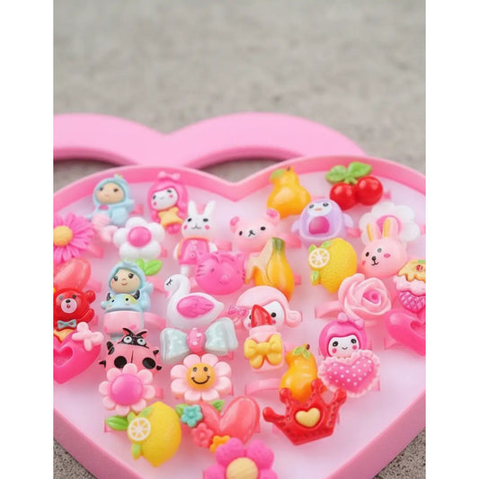 Pack De 36 Anillos Para Niñas , Sorpresas  Relleno Piñatas
