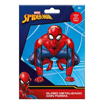 Globo Metálico Figura Spiderman Grande Cotillón Activarte Color Rojo Y Azul Rojo/azul