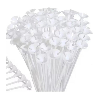 Varilla Para Globos X100uni Color Blanco