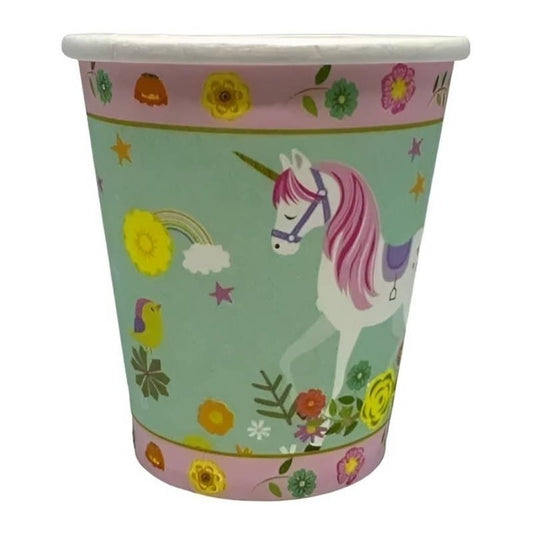 Pack 10 Vasos Unicornio De Cumpleaños