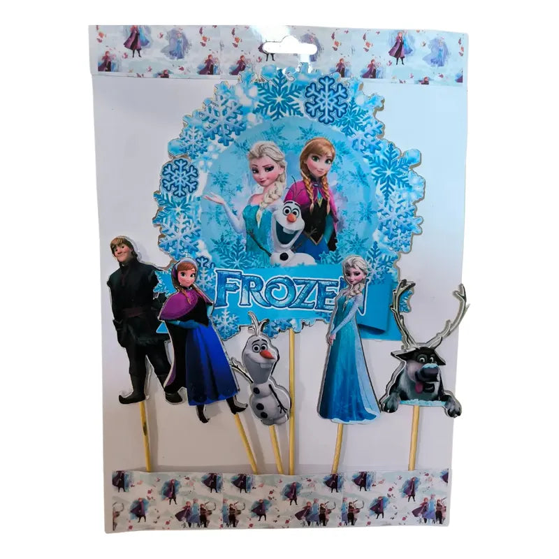 Pack 6 Topper Para Torta De Cumpleaños Frozen  Azul Frozen