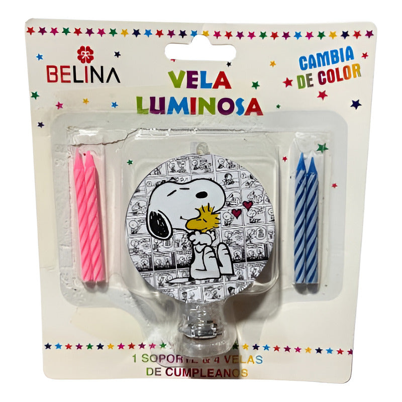 Vela Luminosa Cumpleaños Snoopy Cotillón