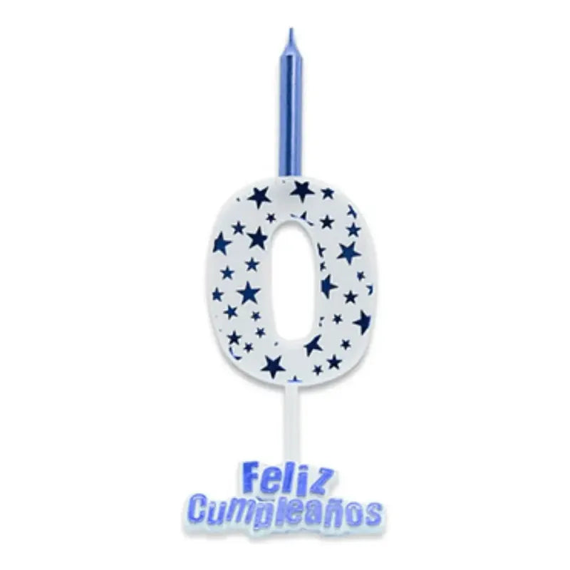 Vela De Cumpleaños Numero Estrella Azul
