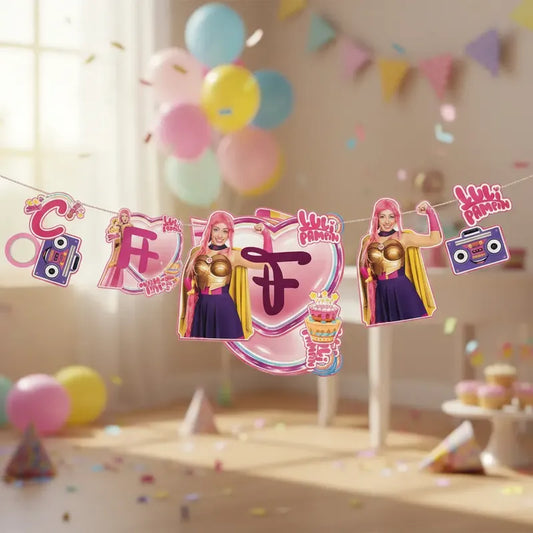 Banderín Colgante Feliz Cumpleaños Luli Pampim 3d Rosa