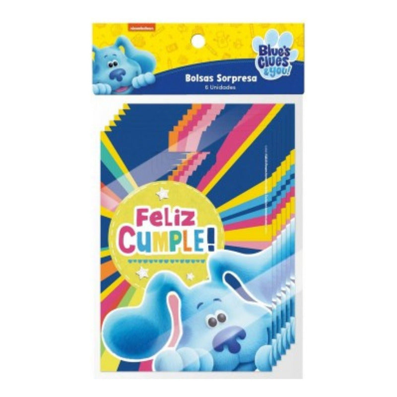 Pack 6 Bolsas Cumpleaños Pistas De Blue