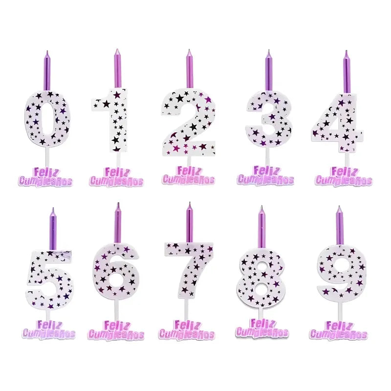 Vela De Cumpleaños De Estrella Rosada 13 Cm