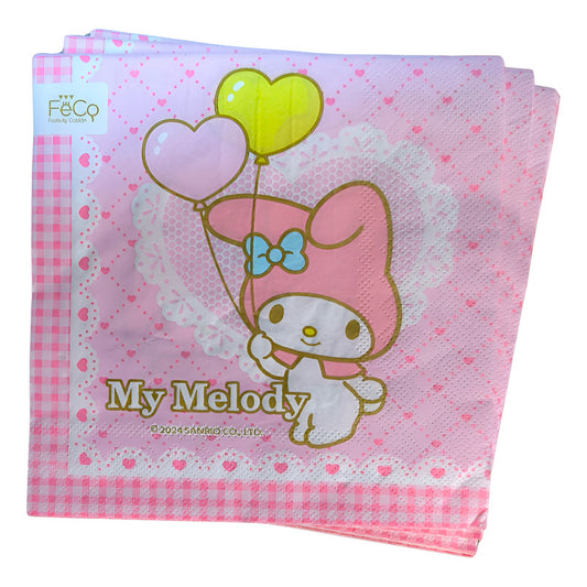 Set 12 Servilletas Cumpleaños My Melody Cotillón