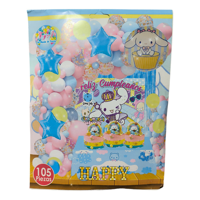 Decoración De Globos Candy Bar Cumpleaños Cinnamoroll Blanco