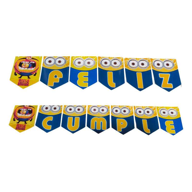 Cotillón Minions Guirnalda Feliz Cumple