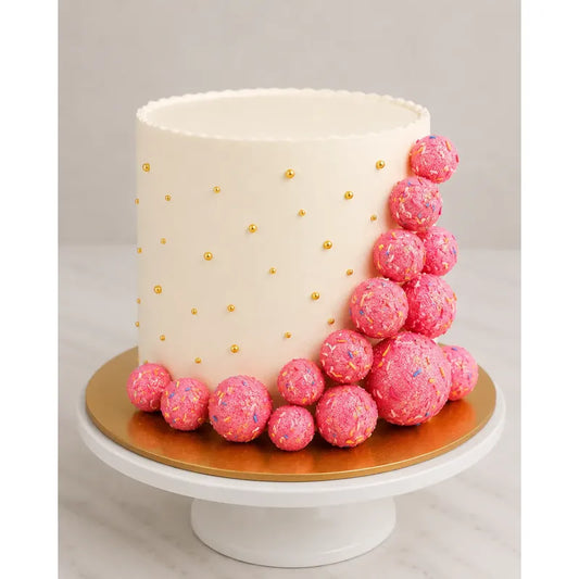 Adorno Decorativo Para Torta Topper Esferas X 20 Unidades Rosa
