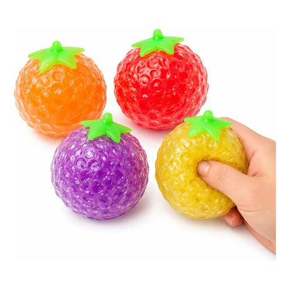 Pack 12 Pelota Antiestrés Squishy Con Orbeez Forma De Frutas Surtido