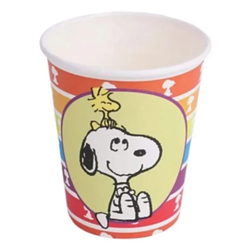Pack 6 Vasos Cumpleaños Snoopy Blanco