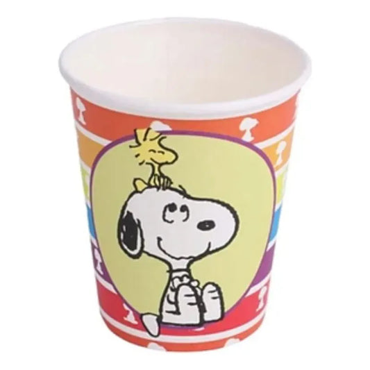 Pack 6 Vasos Cumpleaños Snoopy Blanco