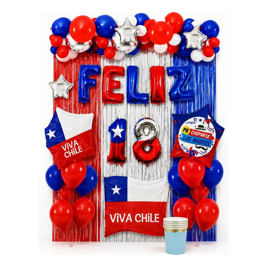 Kit Decoración Fiestas Patrias 18 Septiembre Globos Chile