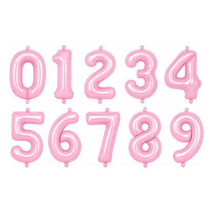 Globo Metálico Número 81 Cm Rosado Pastel Para Fiesta 0
