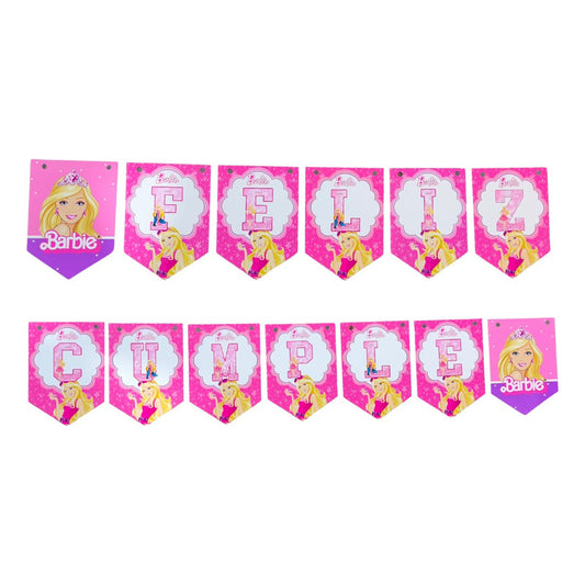 Cotillón Barbie Guirnalda Feliz Cumple