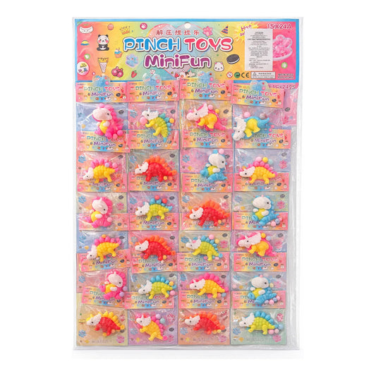 Pack 24 Squishies Dinosaurios Antiestrés Minifun Sorpresas Surtido