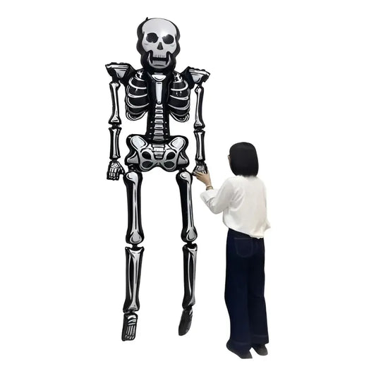 Globo Inflable Calavera Gigante Aluminio Halloween Negro