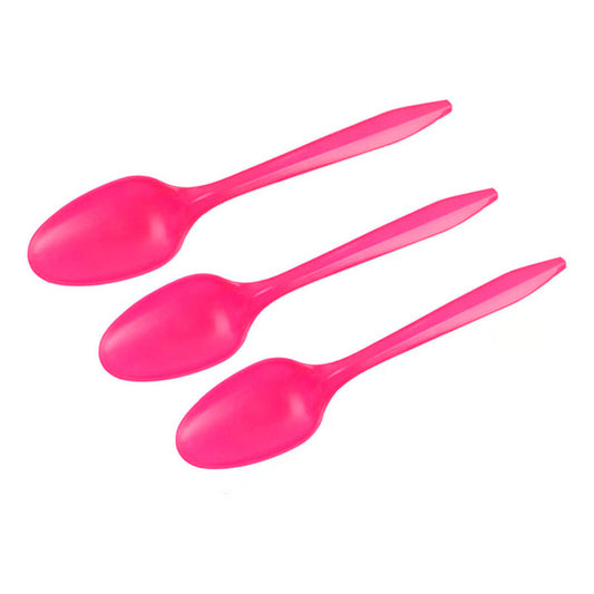 20 Cucharas Plásticas Desechables De Color Cotillón