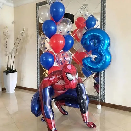 Globo Metálico Figura Spiderman Grande Cotillón Activarte Color Rojo Y Azul Rojo/azul
