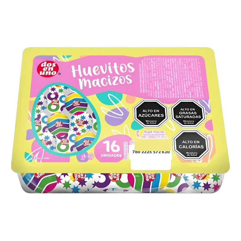 16 Unidades Huevitos De Pascua Chocolate Macizos  Dos En Uno