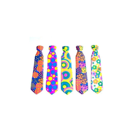 Pack 4 Corbatas Fluor Diseño Fiesta Y Cotillon