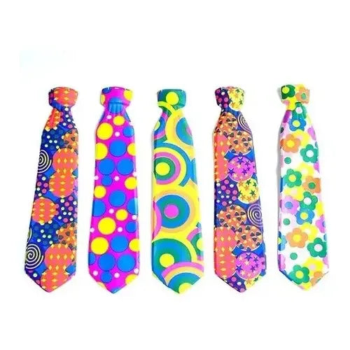Pack 4 Corbatas Fluor Diseño Fiesta Y Cotillon