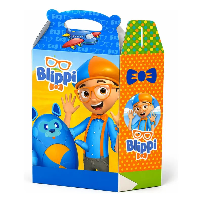 10 Cajita Dulcera Sorpresa Blippi Para Cumpleaños Cotillón Celeste