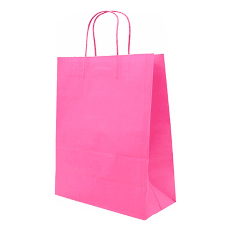 Pack 12 Bolsas De Papel Kraft De Color 27x21x11 Cm