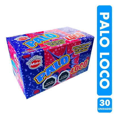 Palo Loco Palito Dulce Con Polvo Acido Frutilla X 30 Unidade
