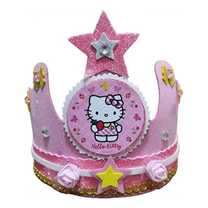 Corona De Cumpleaños Festejado Hello Kitty Rosado