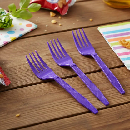 Pack 20 Tenedores Plásticos De Color Para Fiestas