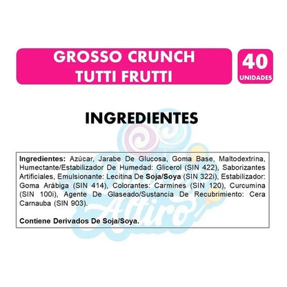 Chicle Grosso Crunch Tutti Frutti (contiene 40 Unidades)