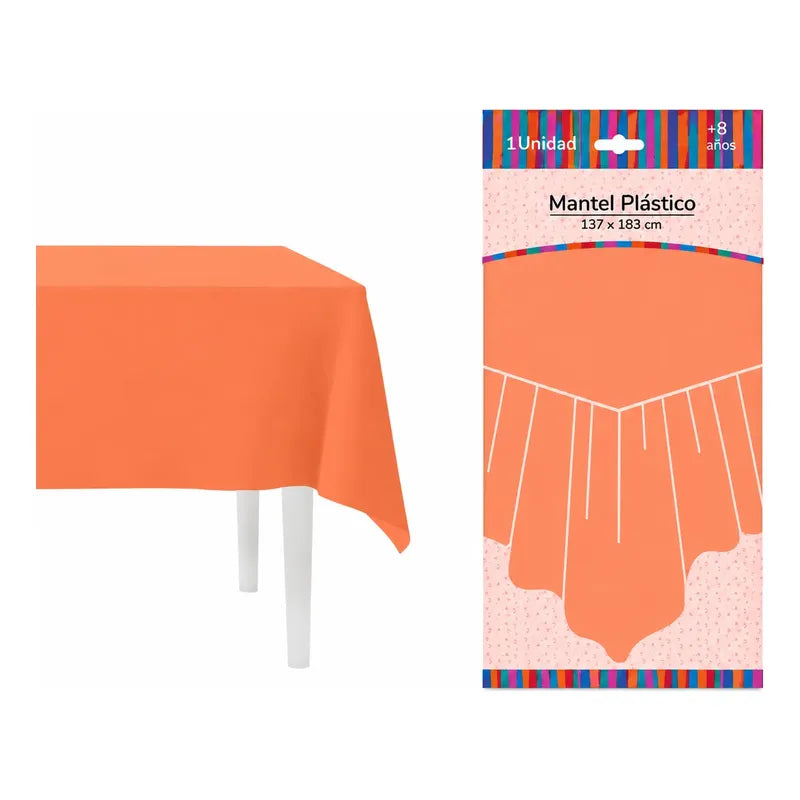 Mantel De Mesa Rectangular Liso Colores Pasteles 137x183 Naranja Claro