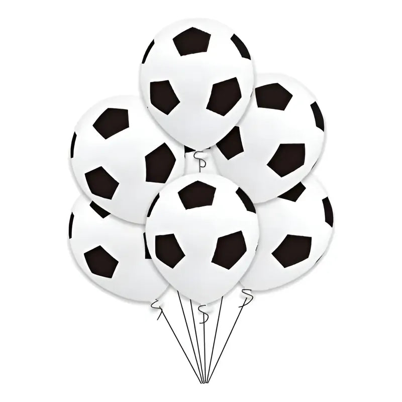 Pack 25 Globos De Cumpleaños De Fútbol 30 Cm Blanco