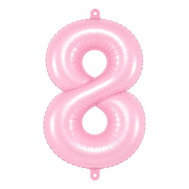 Globo Metálico Número 81 Cm Rosado Pastel Para Fiesta 8
