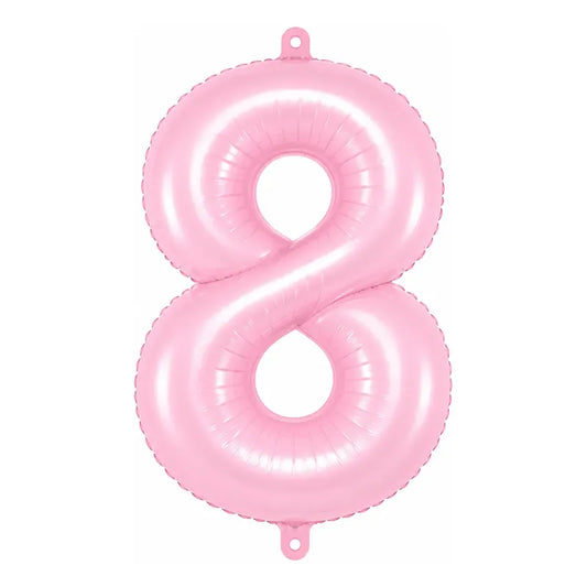 Globo Metálico Número 81 Cm Rosado Pastel Para Fiesta 8